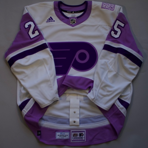 2021 Philadelphia Flyers Hockey Fights Cancer James van Riemsdyk warm up worn je - Picture 3 of 6